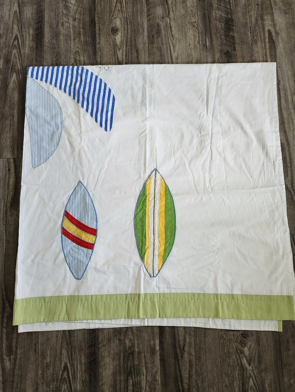 Pottery Barn White 100% Cotton Surfing Shower Curtain 72x72in NWOT